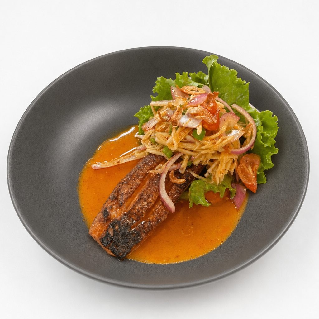 Green Mango Salmon Mango Salad.