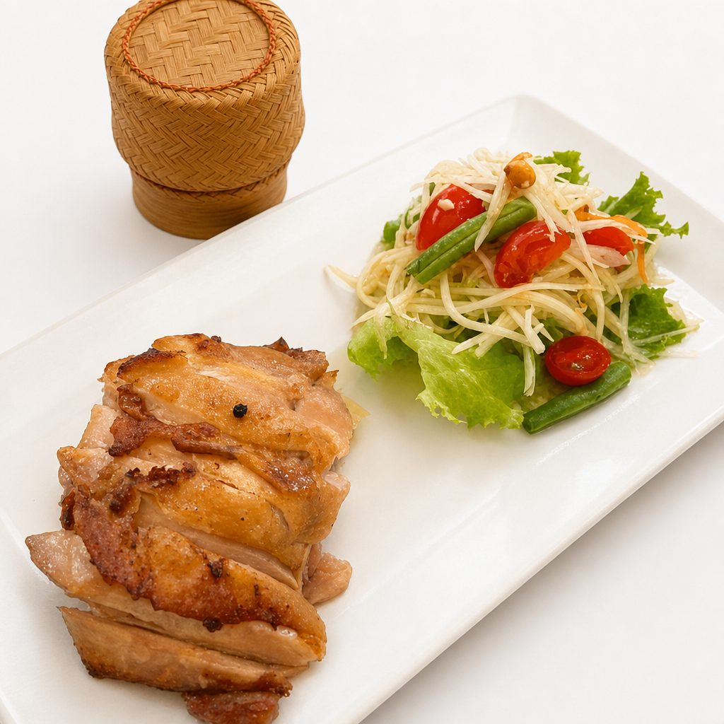Thai BBQ Chicken & Papaya Salad.